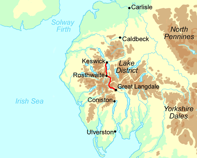 Cumbria Way Short Break map